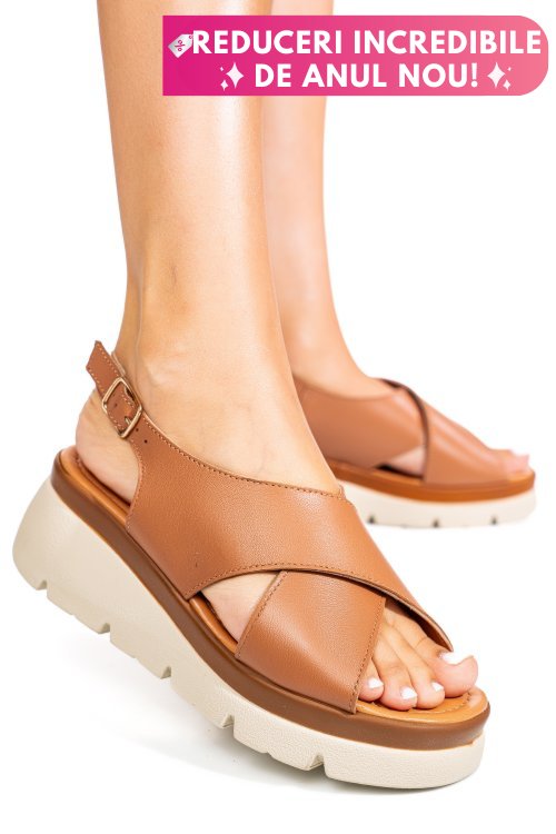 Sandale maro piele naturala 1s777986