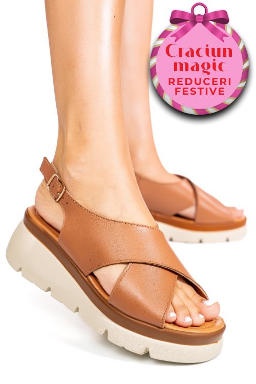 Sandale maro piele naturala 1s777986