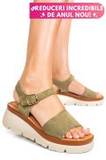 SANDALE KHAKI PIELE NATURALA INTOARSA 1S778360