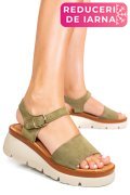 SANDALE KHAKI PIELE NATURALA INTOARSA 1S778360