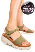 SANDALE KHAKI PIELE NATURALA INTOARSA 1S778360