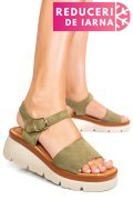 SANDALE KHAKI PIELE NATURALA INTOARSA 1S778360