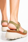 SANDALE KHAKI PIELE NATURALA INTOARSA 1S778360