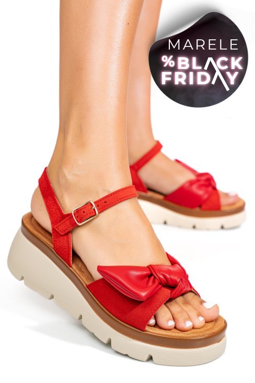 Sandale rosii piele naturala 1s778334