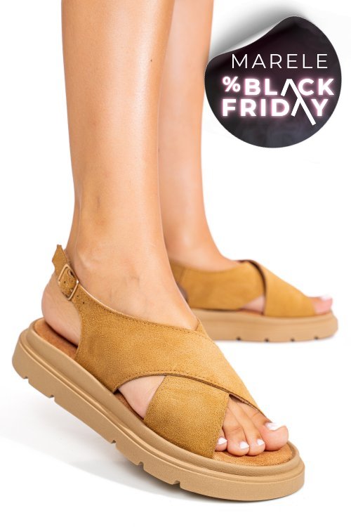 Sandale maro piele naturala intoarsa 1s777986-ka