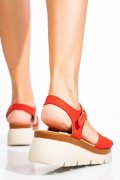 SANDALE ROSII PIELE NATURALA INTOARSA 1S778360