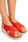 SANDALE ROSII PIELE NATURALA INTOARSA 1S777986