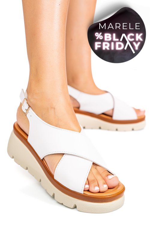 Sandale albe piele naturala 1s777986-ka