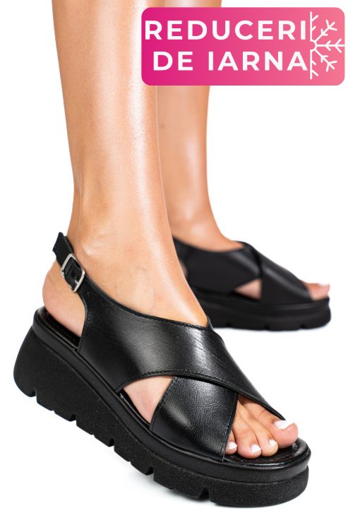Sandale negre piele naturala 1s777986