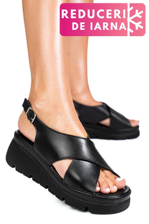 Sandale negre piele naturala 1s777986