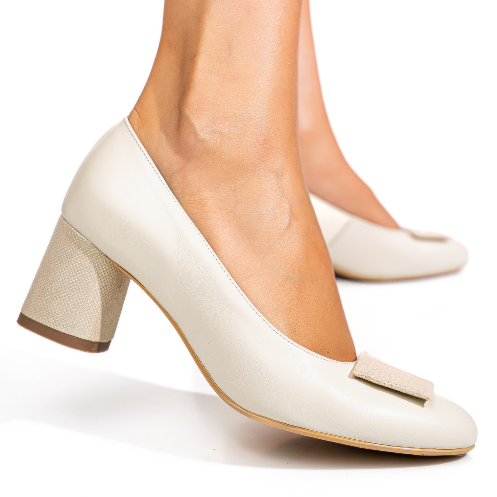 PANTOFI BEJ SIDEF PIELE NATURALA 5S77544B