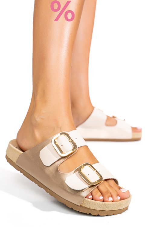 Papuci bej piele naturala es772051