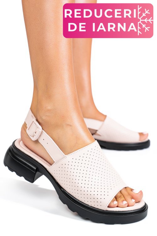 Sandale roz piele naturala fsp001802