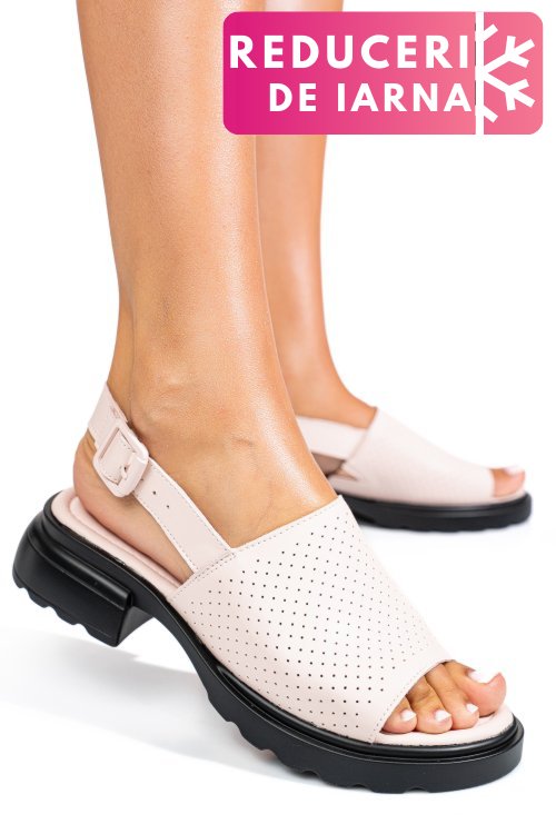 Sandale roz piele naturala fsp001802