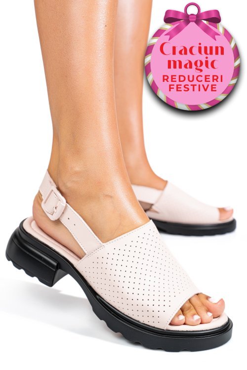 Sandale roz piele naturala fsp001802