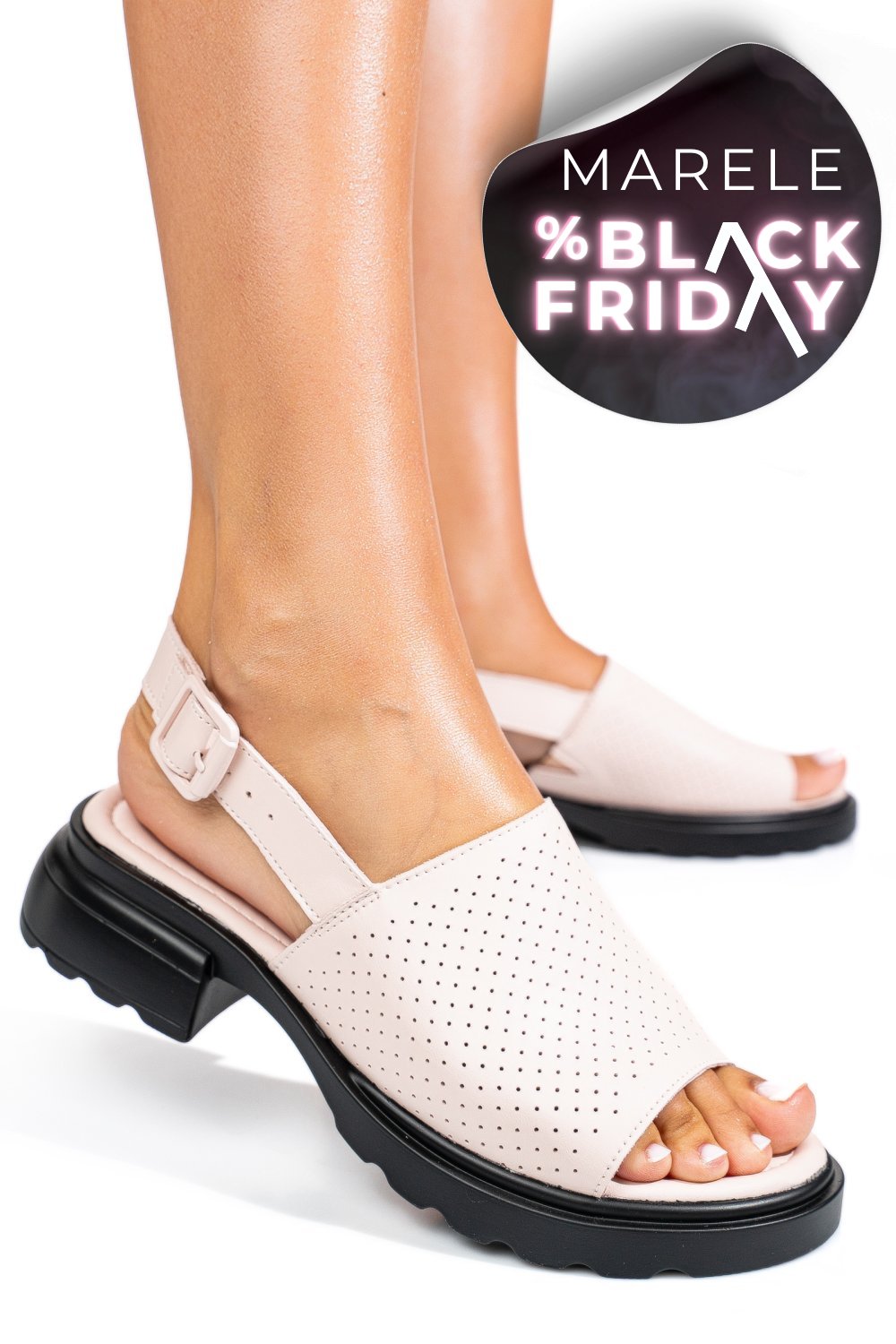 SANDALE ROZ PIELE NATURALA FSP001802