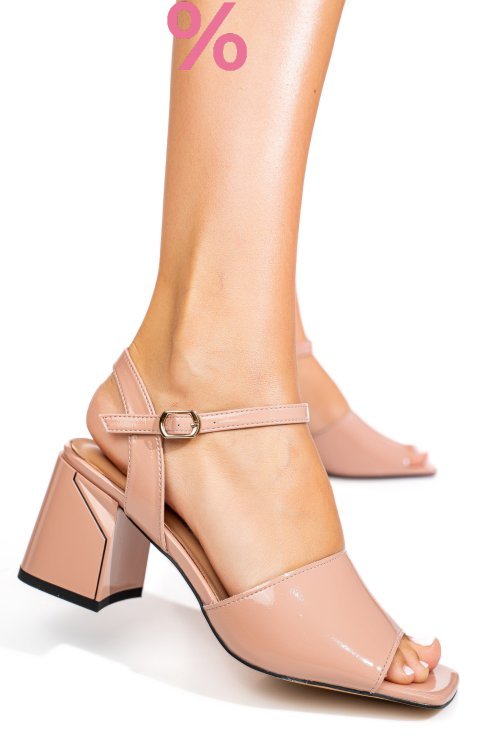 Sandale roz piele naturala lacuita xspt24048