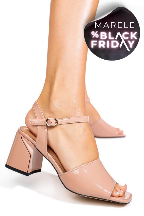 Sandale roz piele naturala lacuita xspt24048