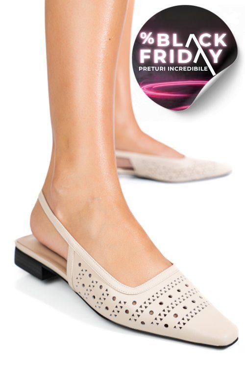 Sandale bej piele naturala sspn4010