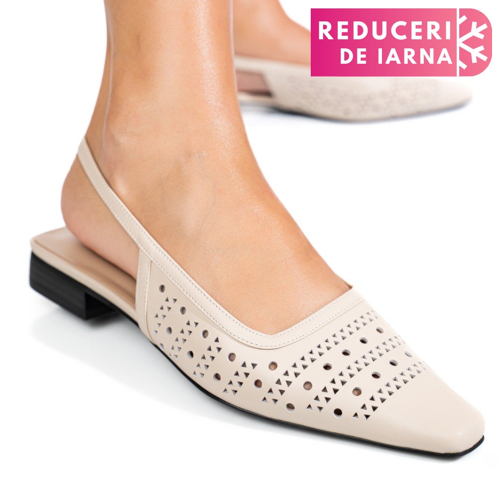 SANDALE BEJ PIELE NATURALA SSPN4010