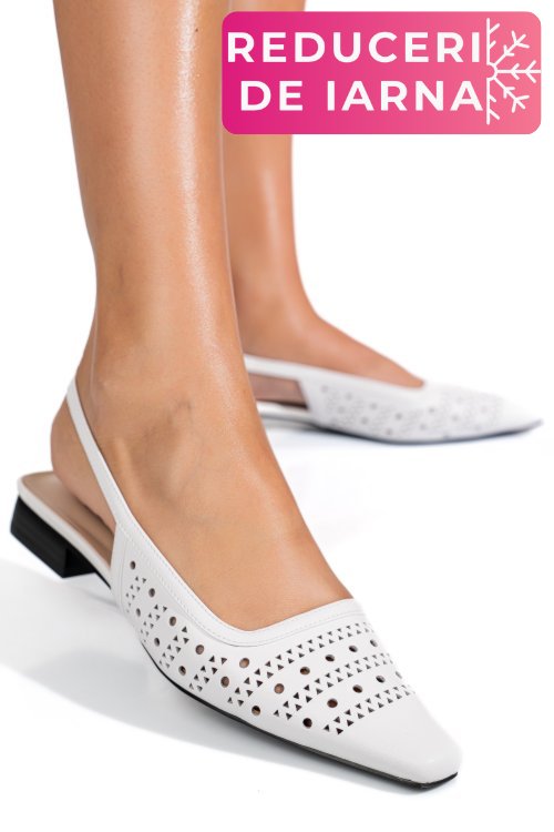 Sandale albe piele naturala sspn4010