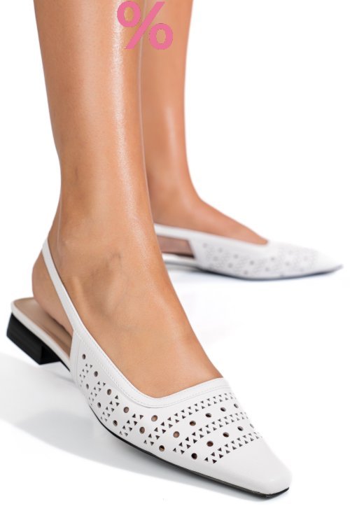 Sandale albe piele naturala sspn4010