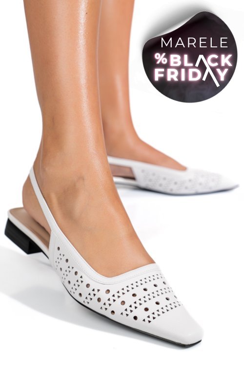 Sandale albe piele naturala sspn4010