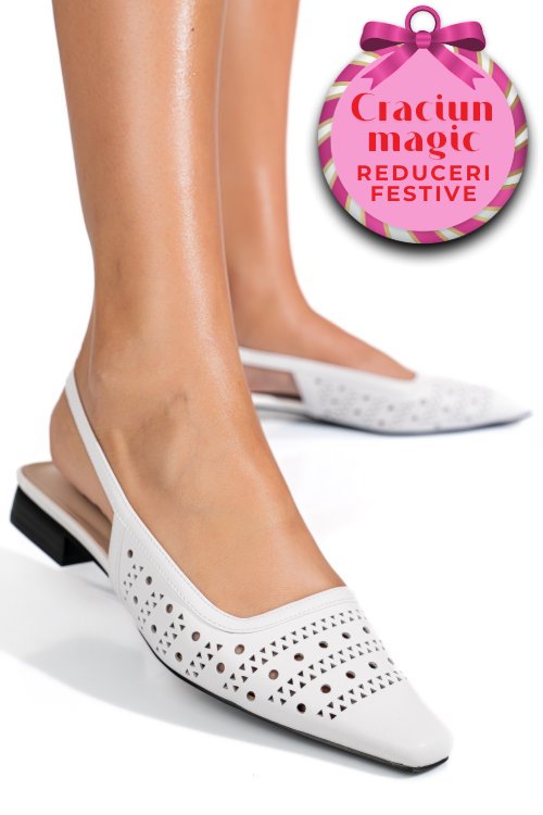 Sandale albe piele naturala sspn4010