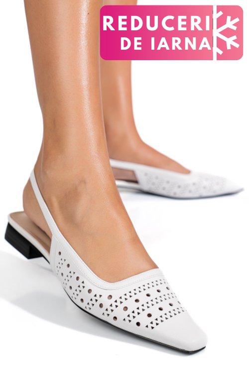 Sandale albe piele naturala sspn4010