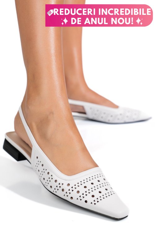 Sandale albe piele naturala sspn4010