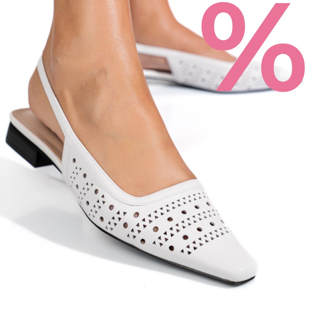 SANDALE ALBE PIELE NATURALA SSPN4010