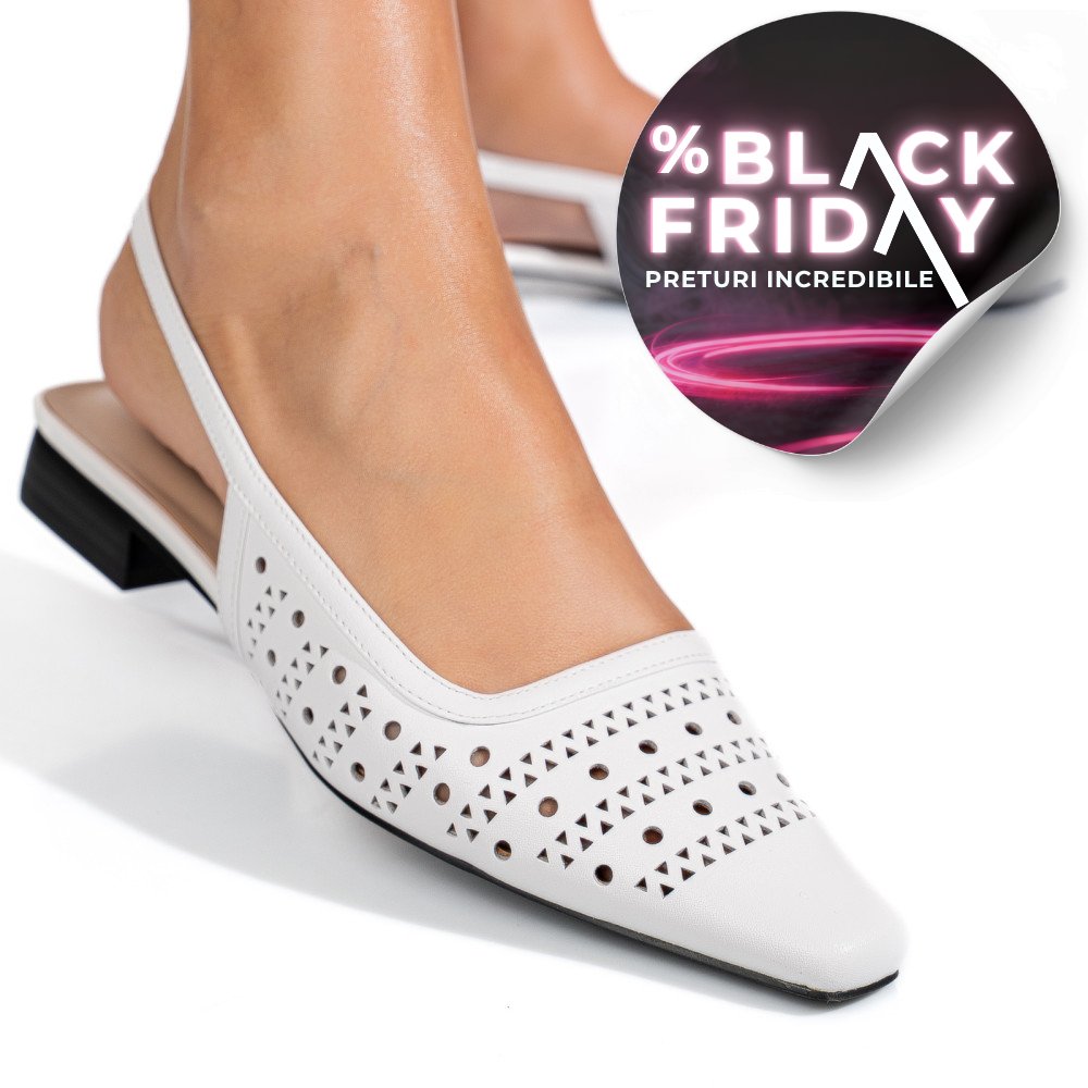 SANDALE ALBE PIELE NATURALA SSPN4010