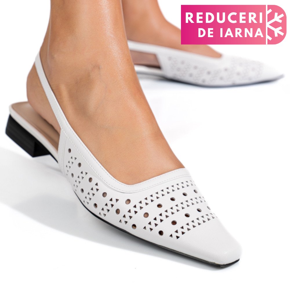 SANDALE ALBE PIELE NATURALA SSPN4010