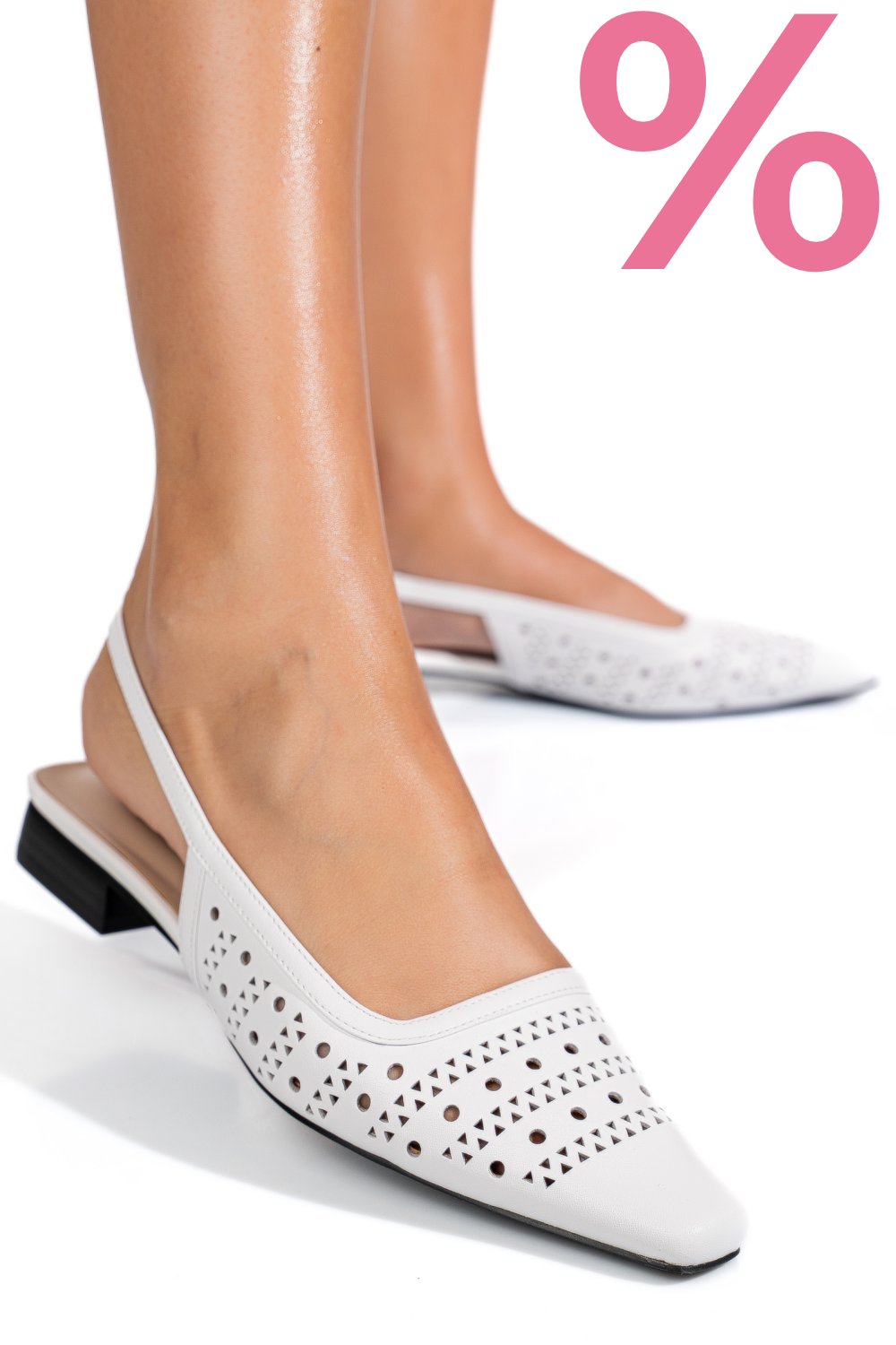 SANDALE ALBE PIELE NATURALA SSPN4010