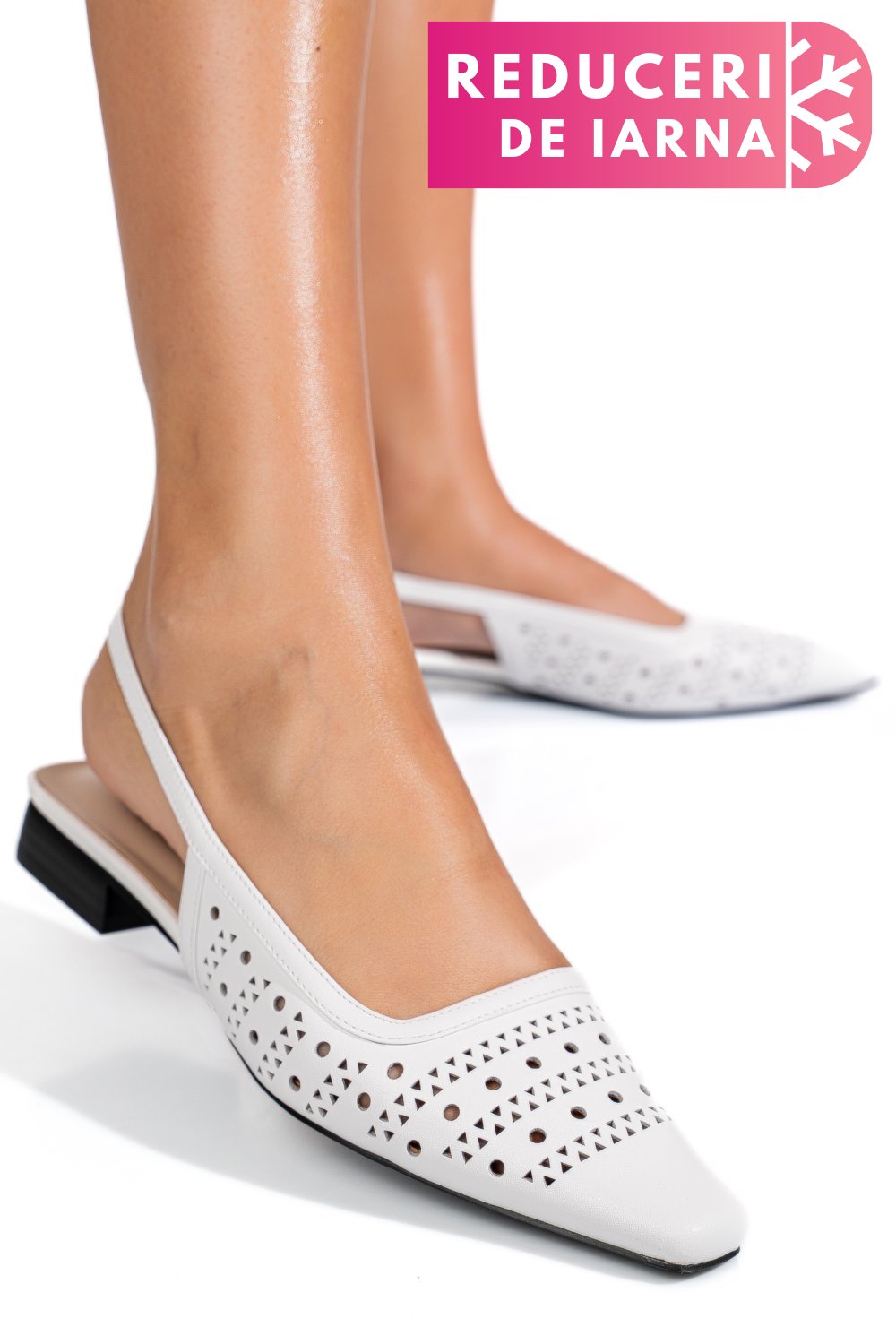 SANDALE ALBE PIELE NATURALA SSPN4010