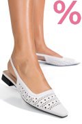 SANDALE ALBE PIELE NATURALA SSPN4010