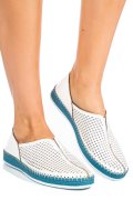 PANTOFI SPORT ALBI PIELE NATURALA 1PC323