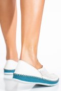 PANTOFI SPORT ALBI PIELE NATURALA 1PC323