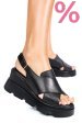 Sandale negre piele naturala apckd2000