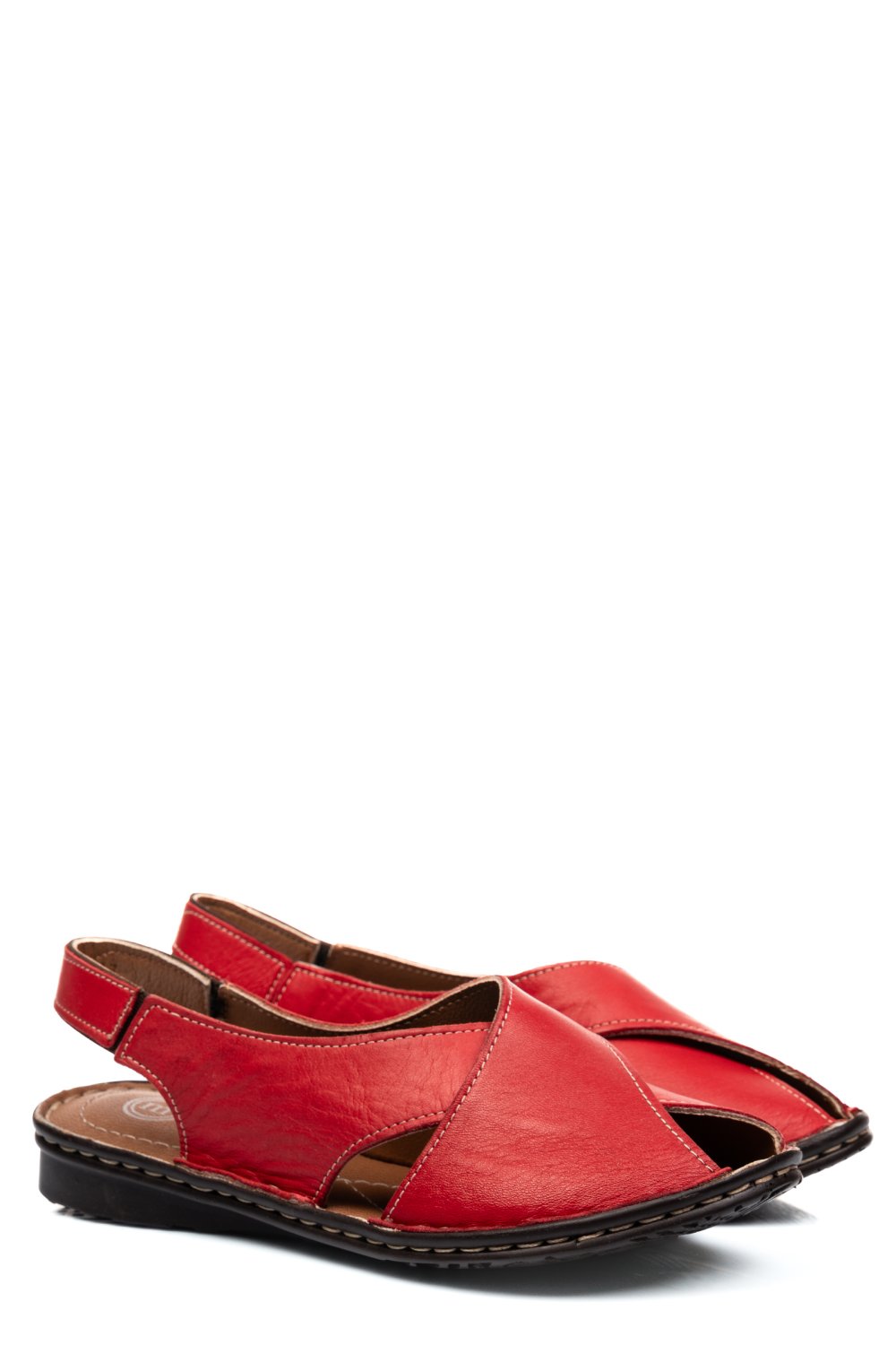 SANDALE ROSII PIELE NATURALA 1PC427