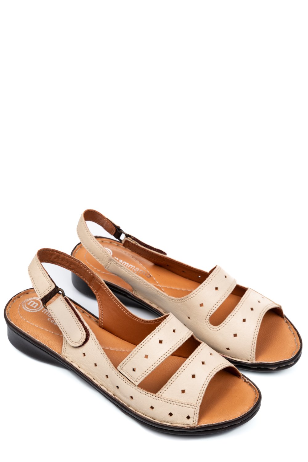 SANDALE BEJ PIELE NATURALA 3PC526