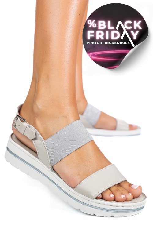 Sandale gri piele naturala 9192949