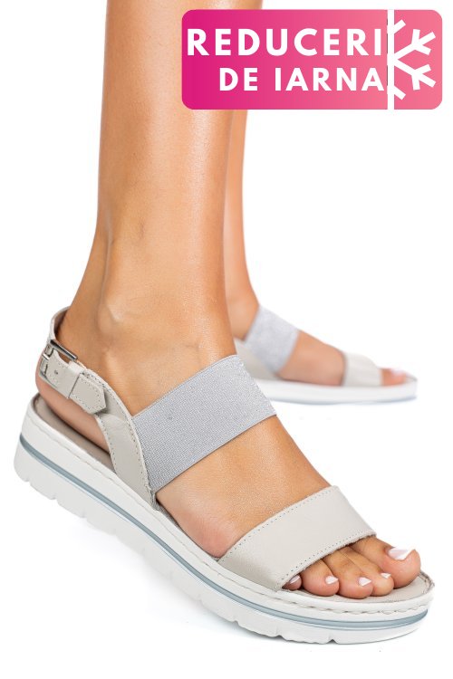 Sandale gri piele naturala 9192949