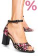 Sandale negru floral piele naturala 5s77925