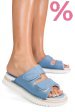 Papuci albastri piele naturala asp771