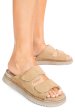 Papuci taupe piele naturala intoarsa asp771