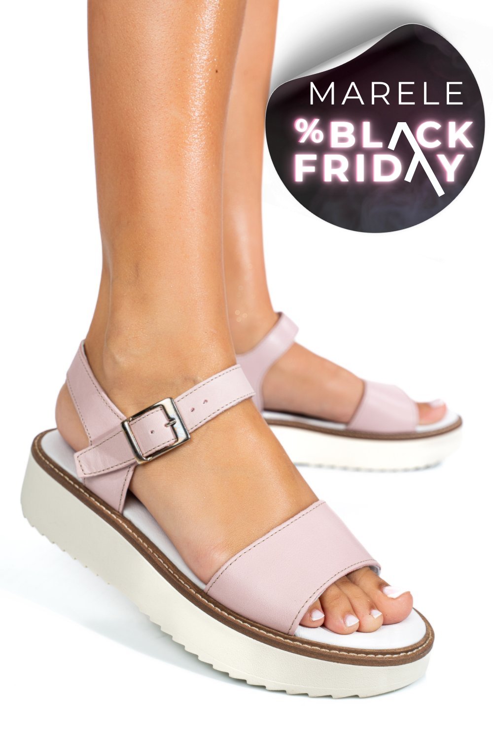 SANDALE ROZ PIELE NATURALA 6603661