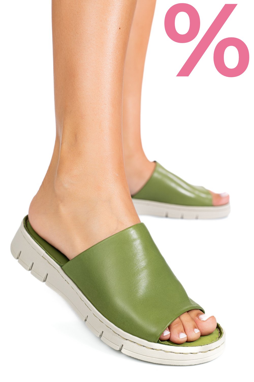SANDALE GREEN PIELE NATURALA 1154304
