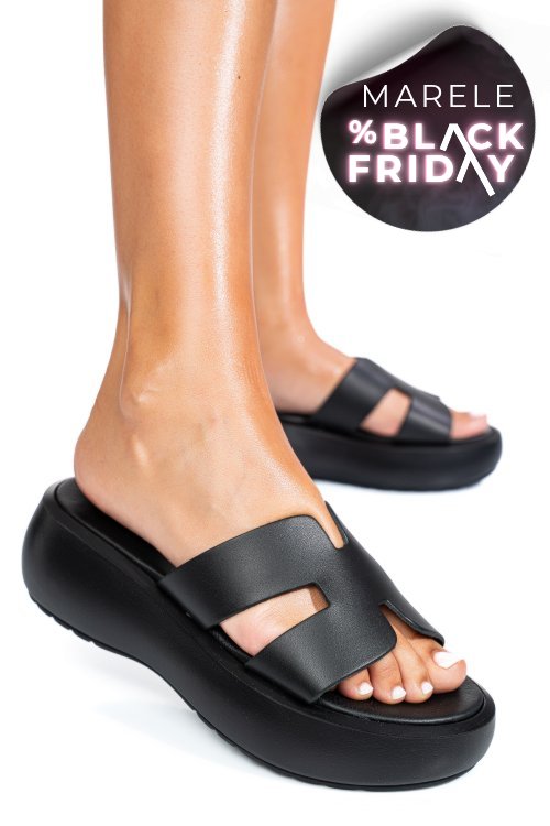 Sandale negre piele naturala marlia501