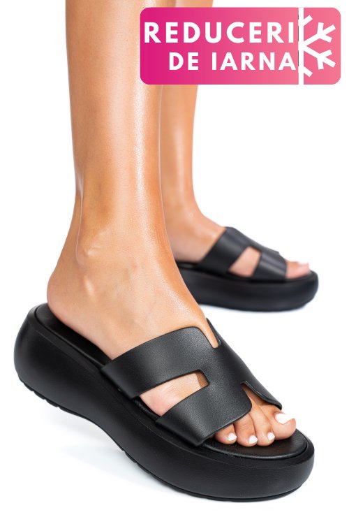 Sandale negre piele naturala marlia501
